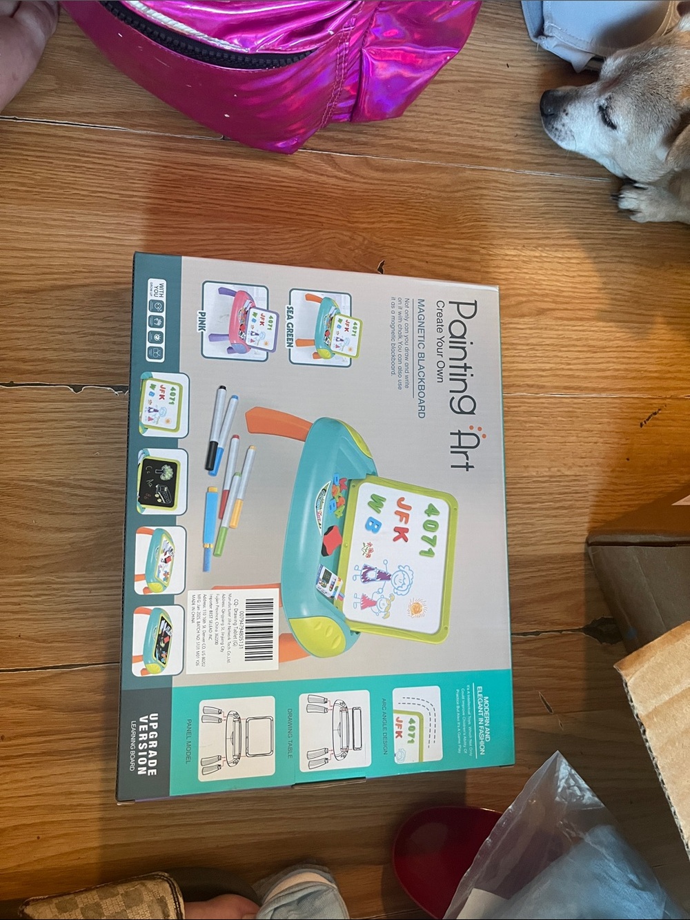 Magnetic Blackboard Kids Easel - Blue/Green